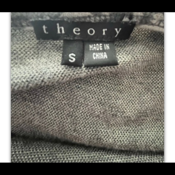 THEORY LONG SLEEVE GRAY ON GRAY HOUDSTOOTH PATTERN DRESS SIZE SMALL PRE-OWNED - Picture 5 of 6